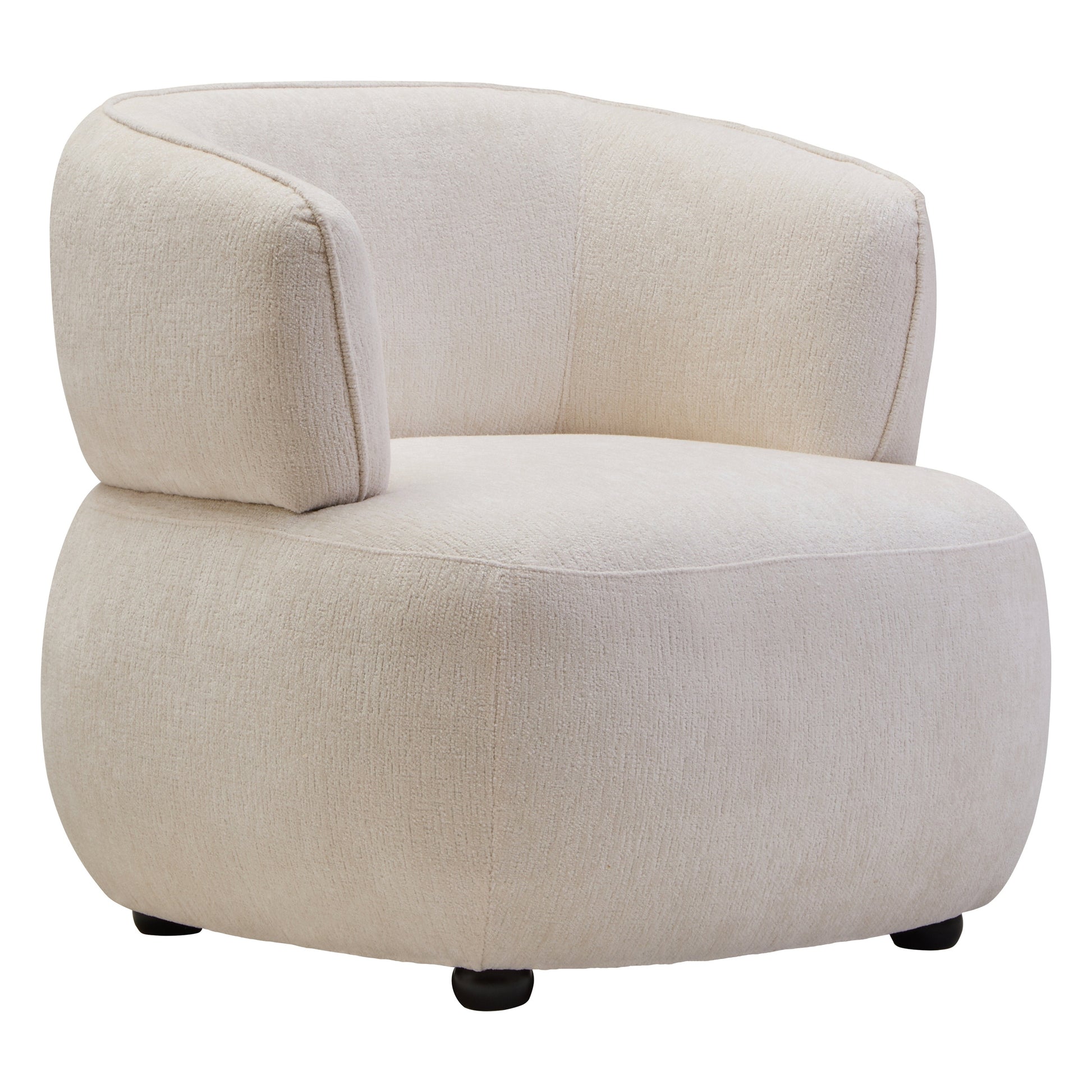 Larisa Ivory Chenille Curved Chair  Nicholas John Interiors