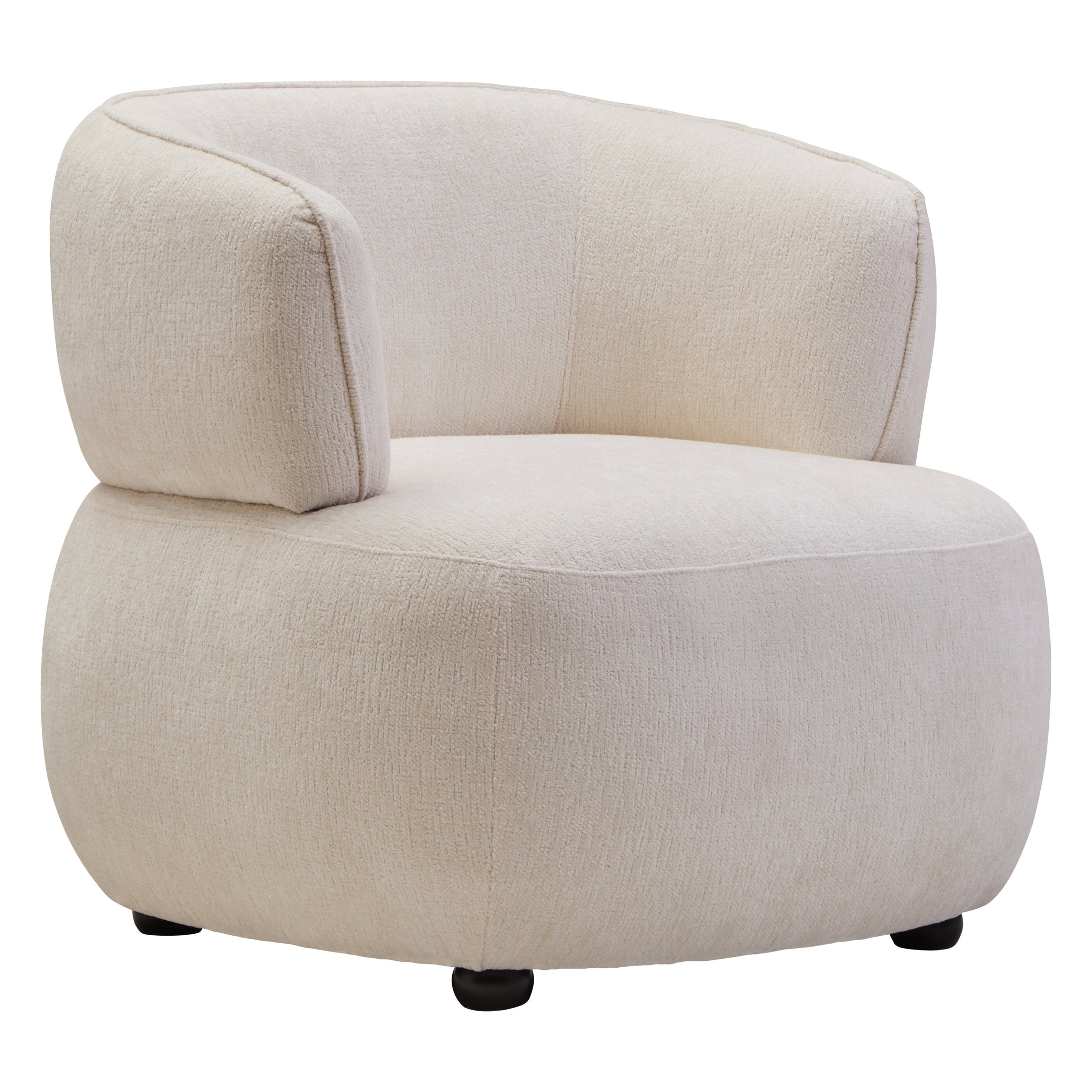 Larisa Ivory Chenille Curved Chair  Nicholas John Interiors