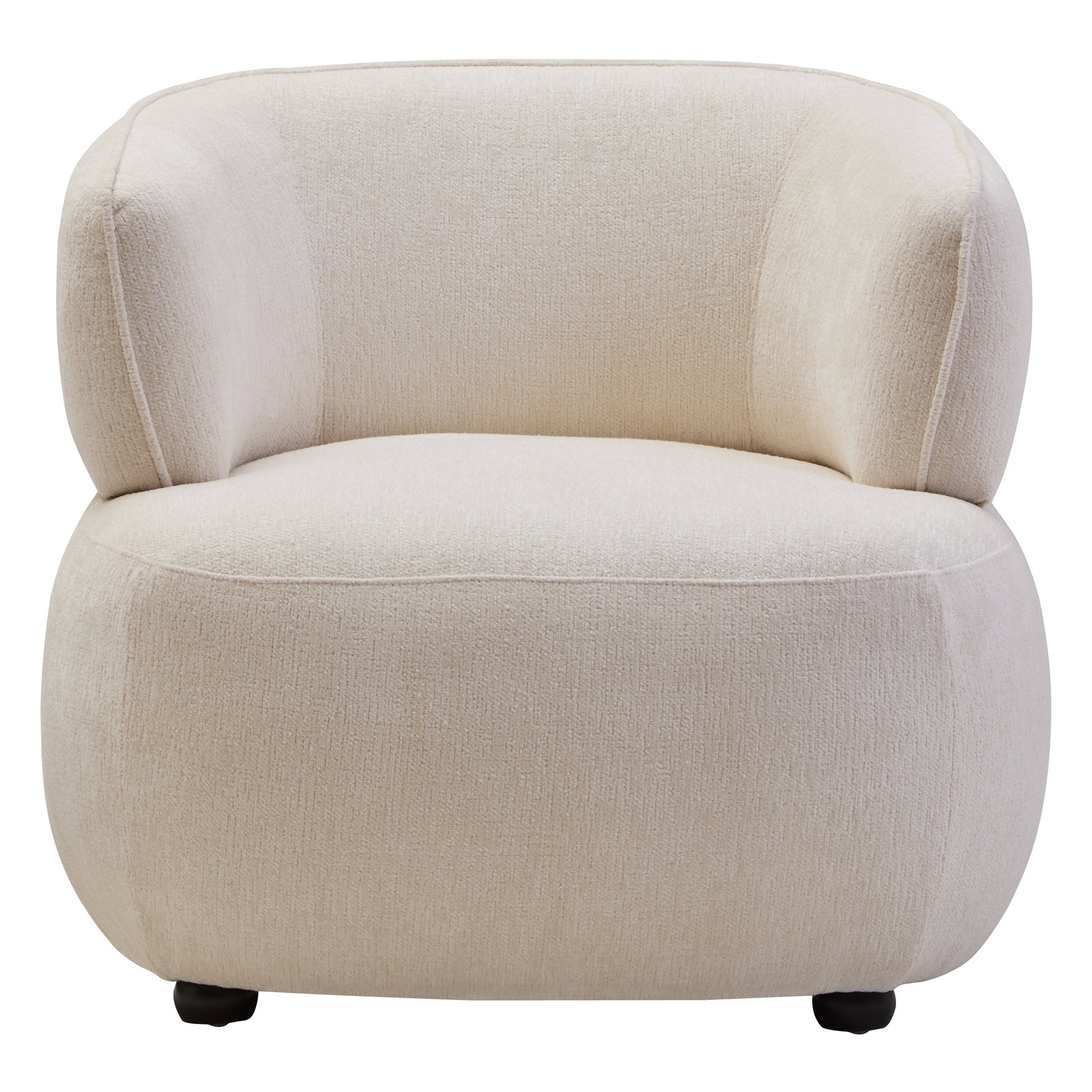 Larisa Ivory Chenille Curved Chair  Nicholas John Interiors