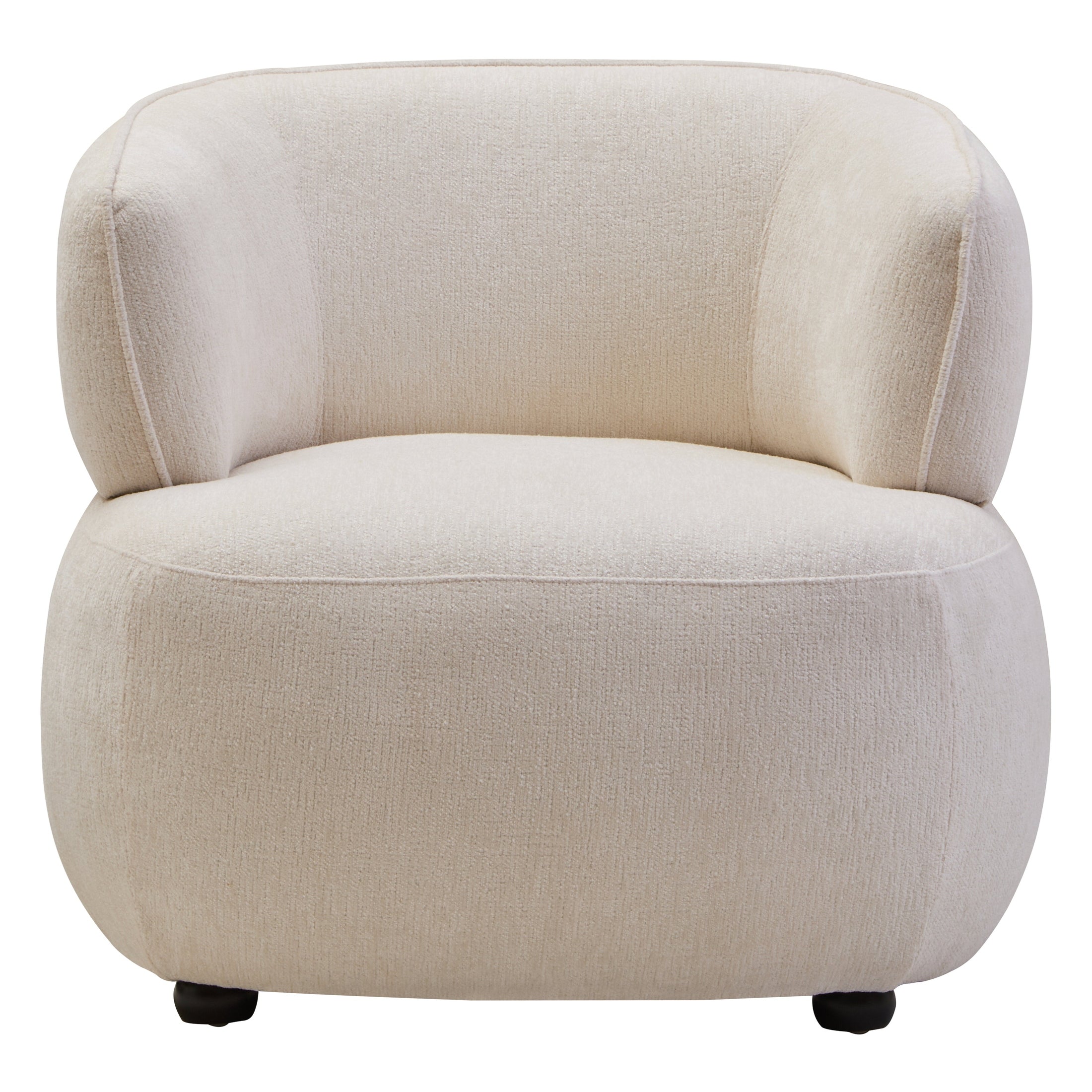 Larisa Ivory Chenille Curved Chair  Nicholas John Interiors