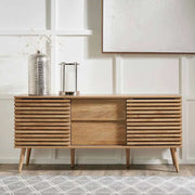 Larvik Natural Eucalyptus Wood 2 Door 2 Drawer Sideboard   Nicholas John Interiors