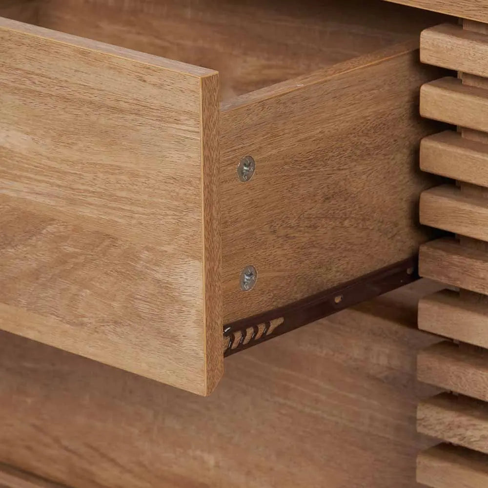 Larvik Natural Eucalyptus Wood 2 Door 2 Drawer Sideboard   Nicholas John Interiors