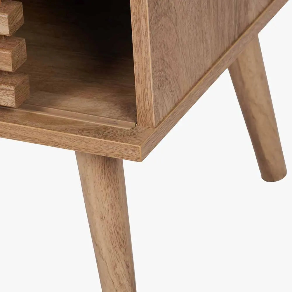 Larvik Natural Eucalyptus Wood 2 Door 2 Drawer Sideboard   Nicholas John Interiors