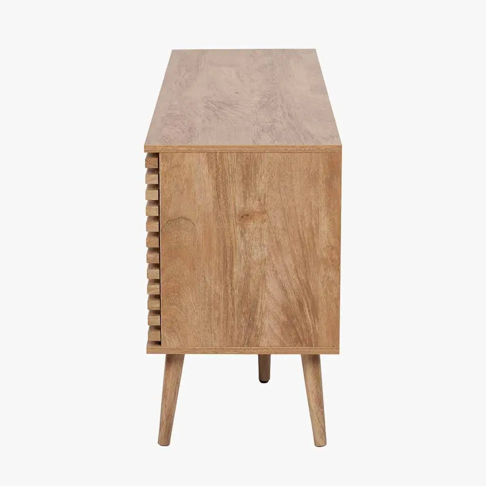 Larvik Natural Eucalyptus Wood 2 Door 2 Drawer Sideboard   Nicholas John Interiors