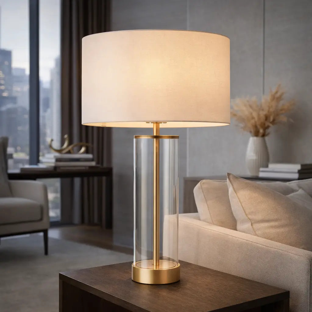 Lessara Table Lamp Brushed Gold   Nicholas John Interiors