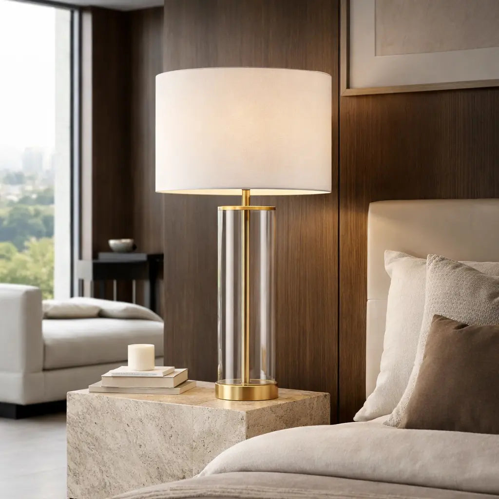 Lessara Table Lamp Brushed Gold   Nicholas John Interiors