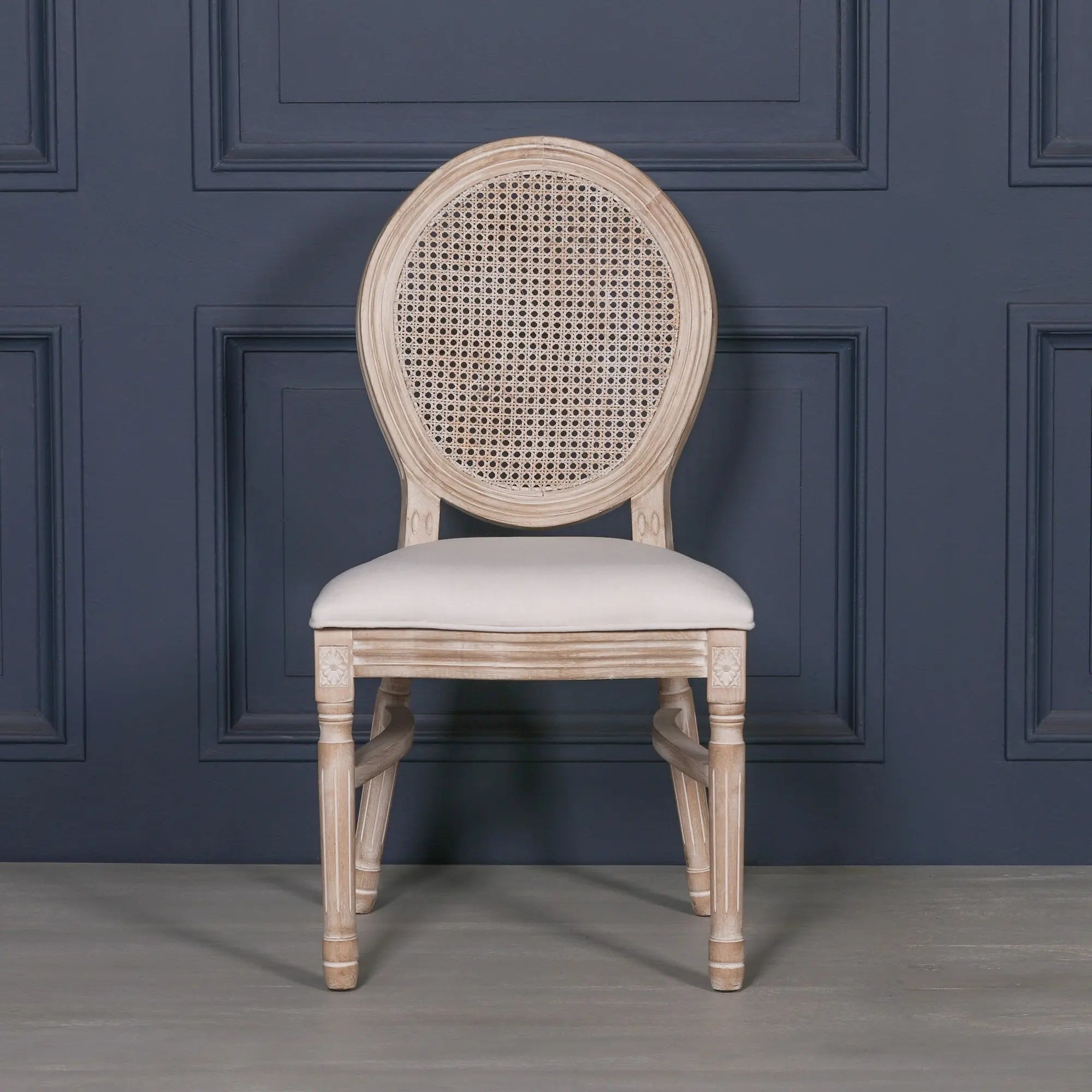 Light Wooden Louis Upholstered Dining Chair   Nicholas John Interiors