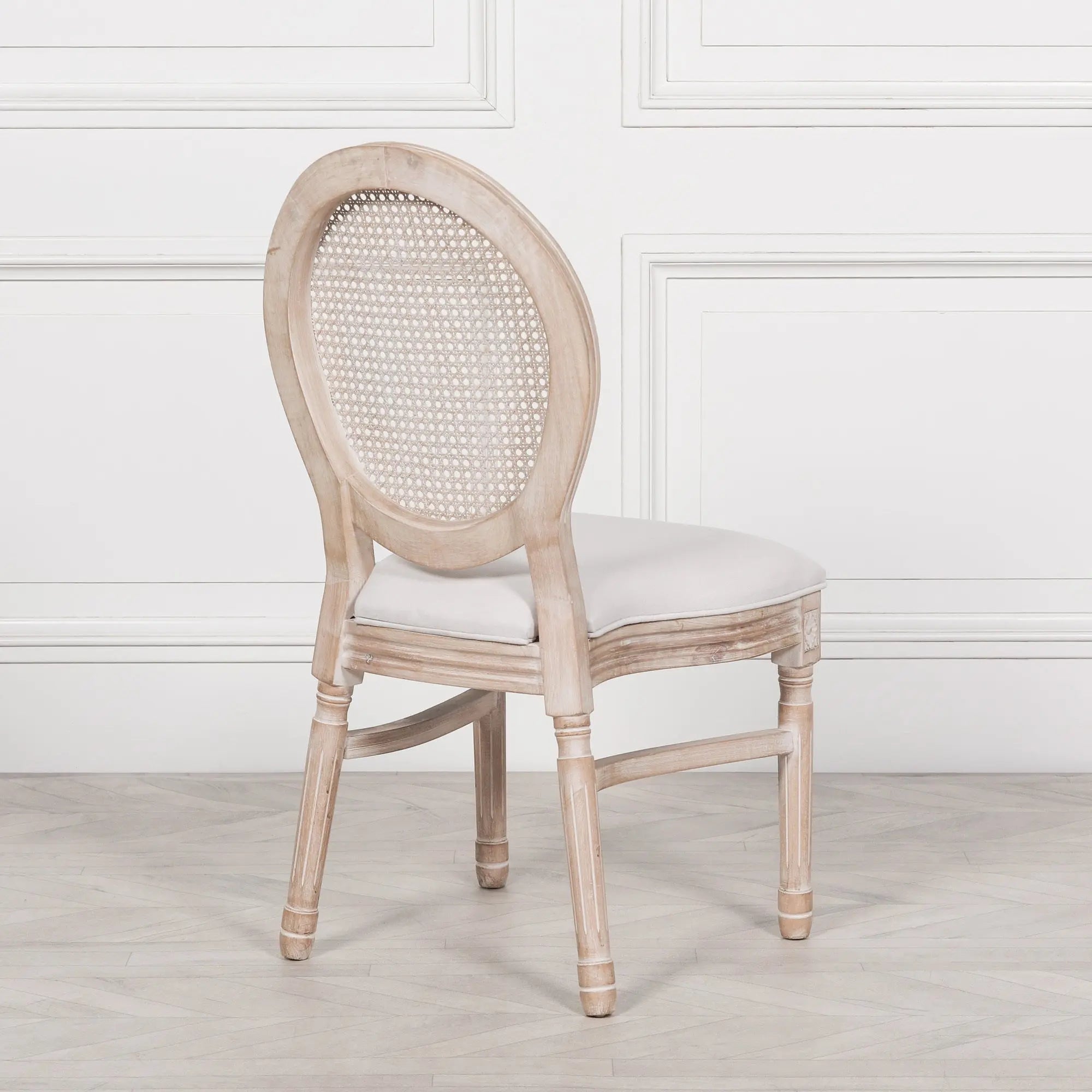 Light Wooden Louis Upholstered Dining Chair   Nicholas John Interiors