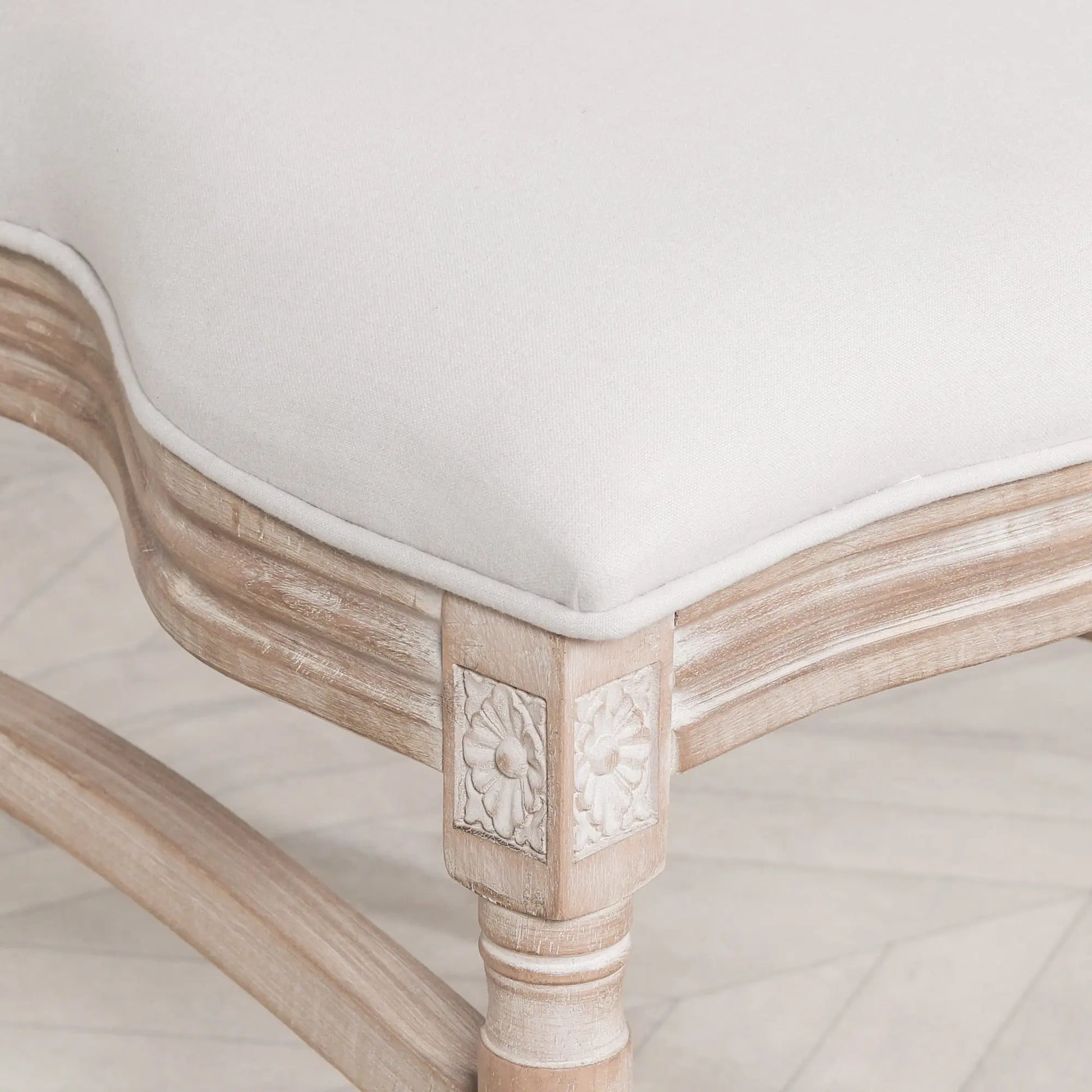 Light Wooden Louis Upholstered Dining Chair   Nicholas John Interiors