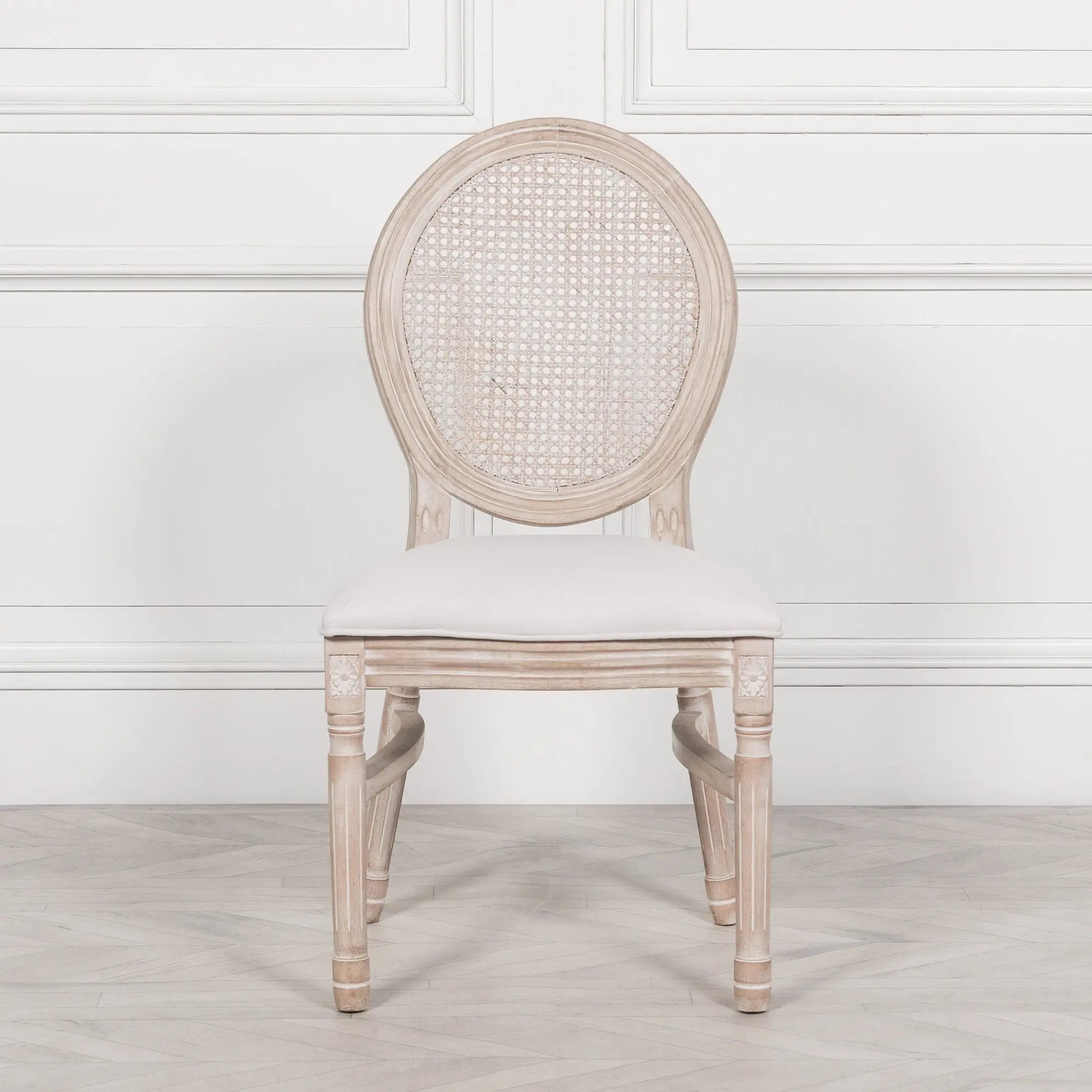 Light Wooden Louis Upholstered Dining Chair   Nicholas John Interiors