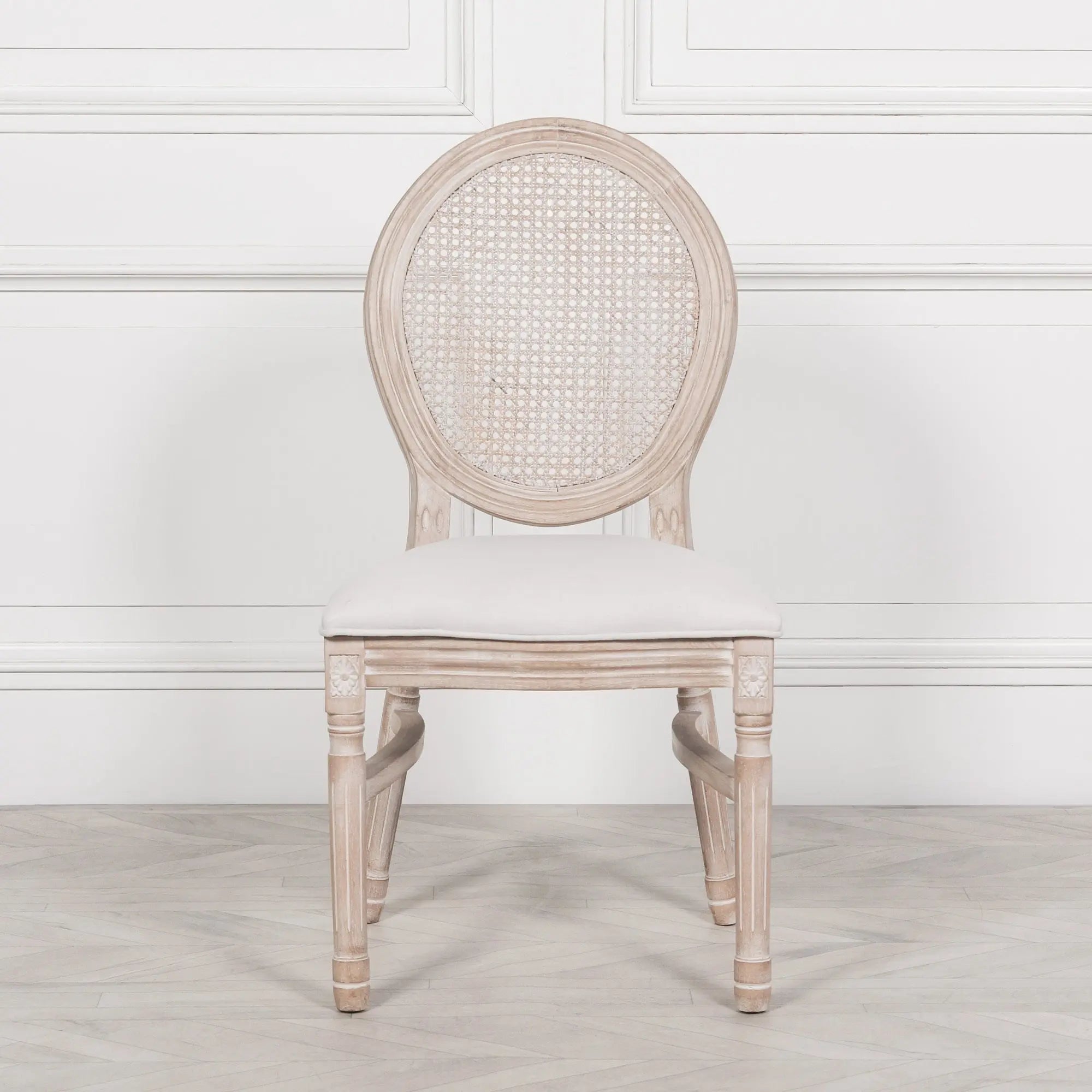 Light Wooden Louis Upholstered Dining Chair   Nicholas John Interiors