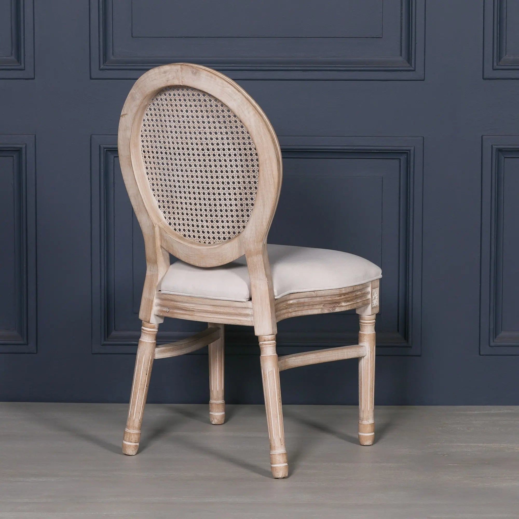 Light Wooden Louis Upholstered Dining Chair   Nicholas John Interiors