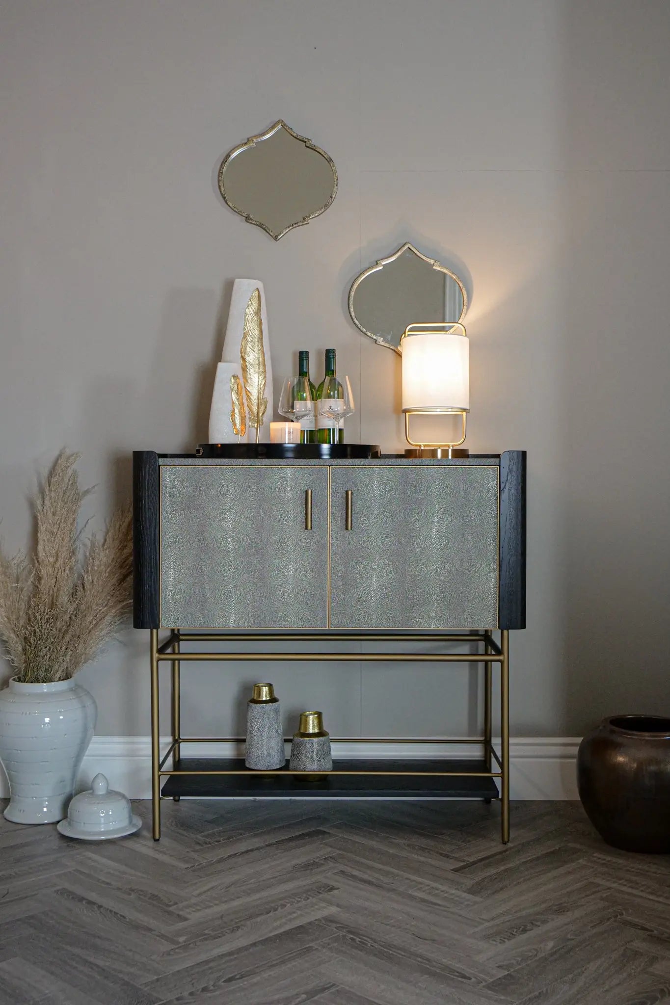 Limoges Faux Shagreen Bar Cabinet by Mindy Brownes Bar Cabinet