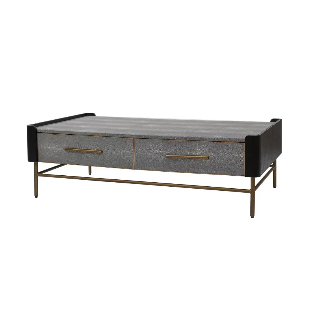 Limoges Rectangular Faux Shagreen Coffee Table Side & Lamp Table