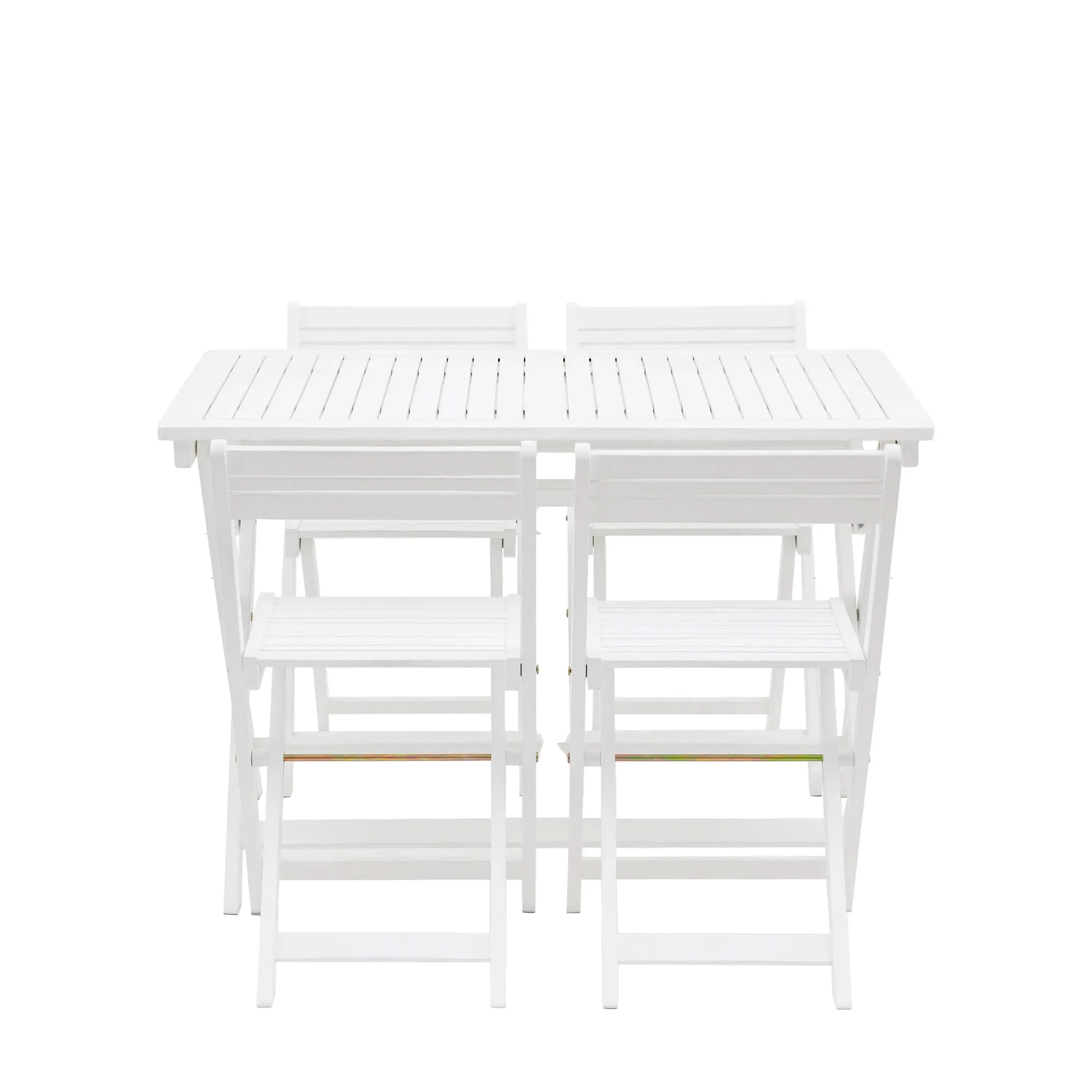 Lindora White Folding Dining Set   Nicholas John Interiors
