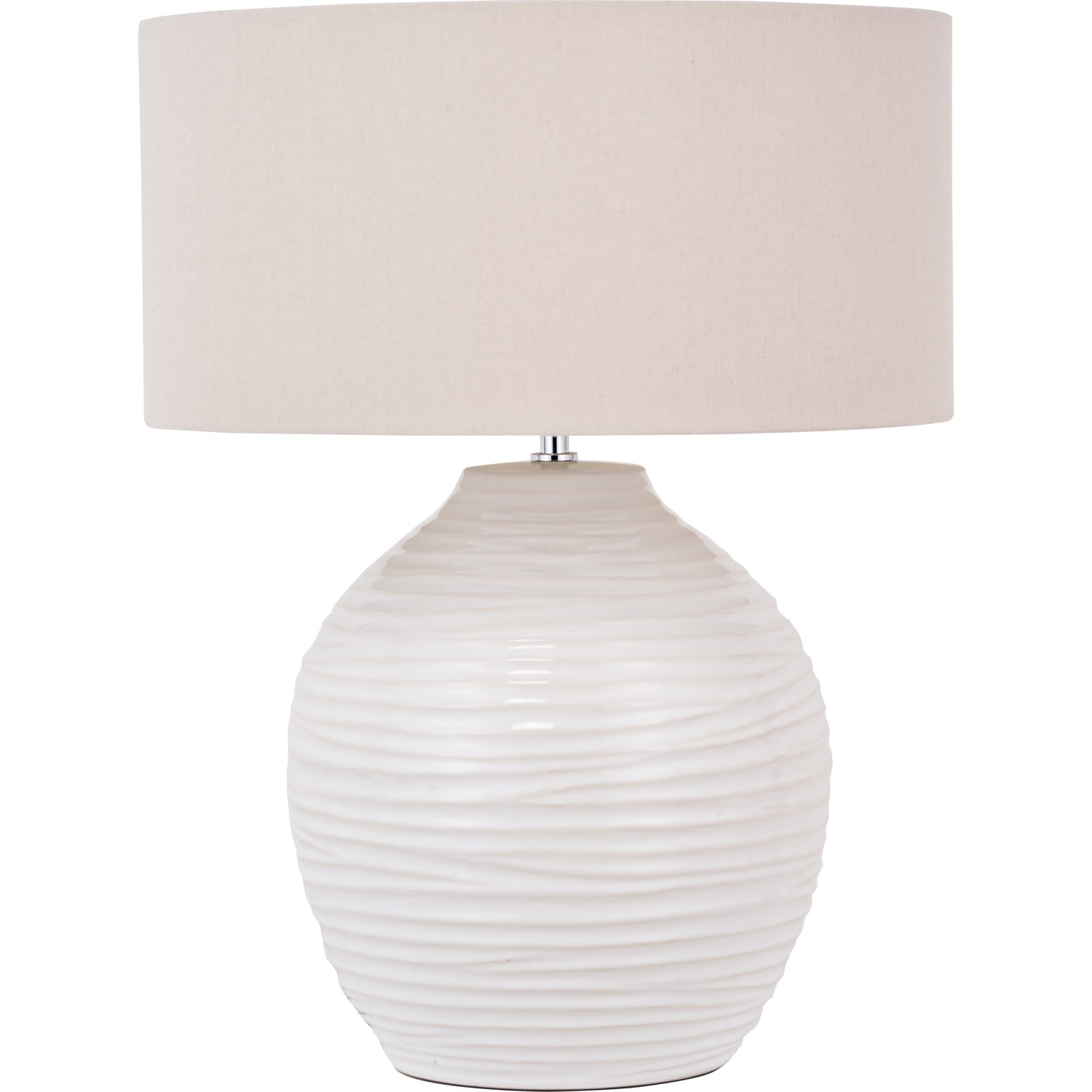 Linnea White Grooved Ceramic Table Lamp  Nicholas John Interiors