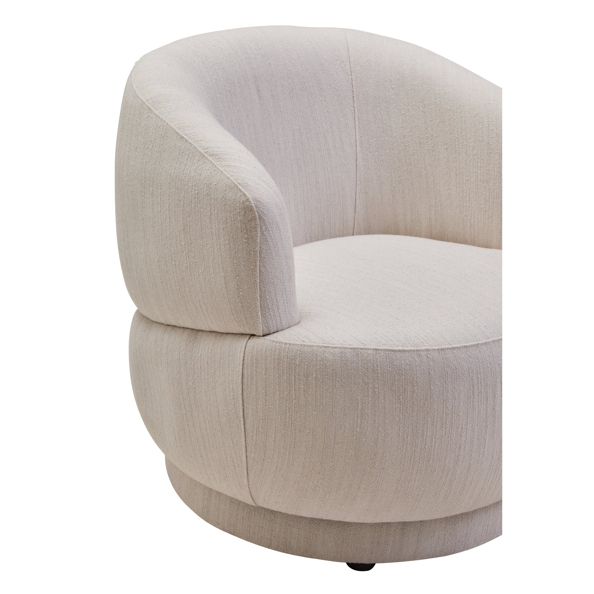 Lior Ivory Linen Curved Chair  Nicholas John Interiors