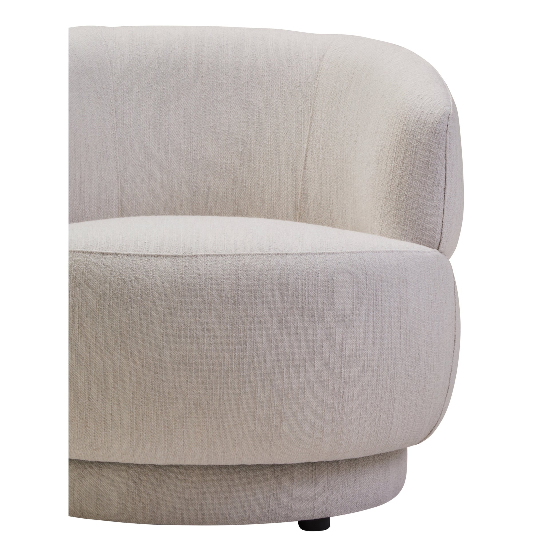 Lior Ivory Linen Curved Chair  Nicholas John Interiors