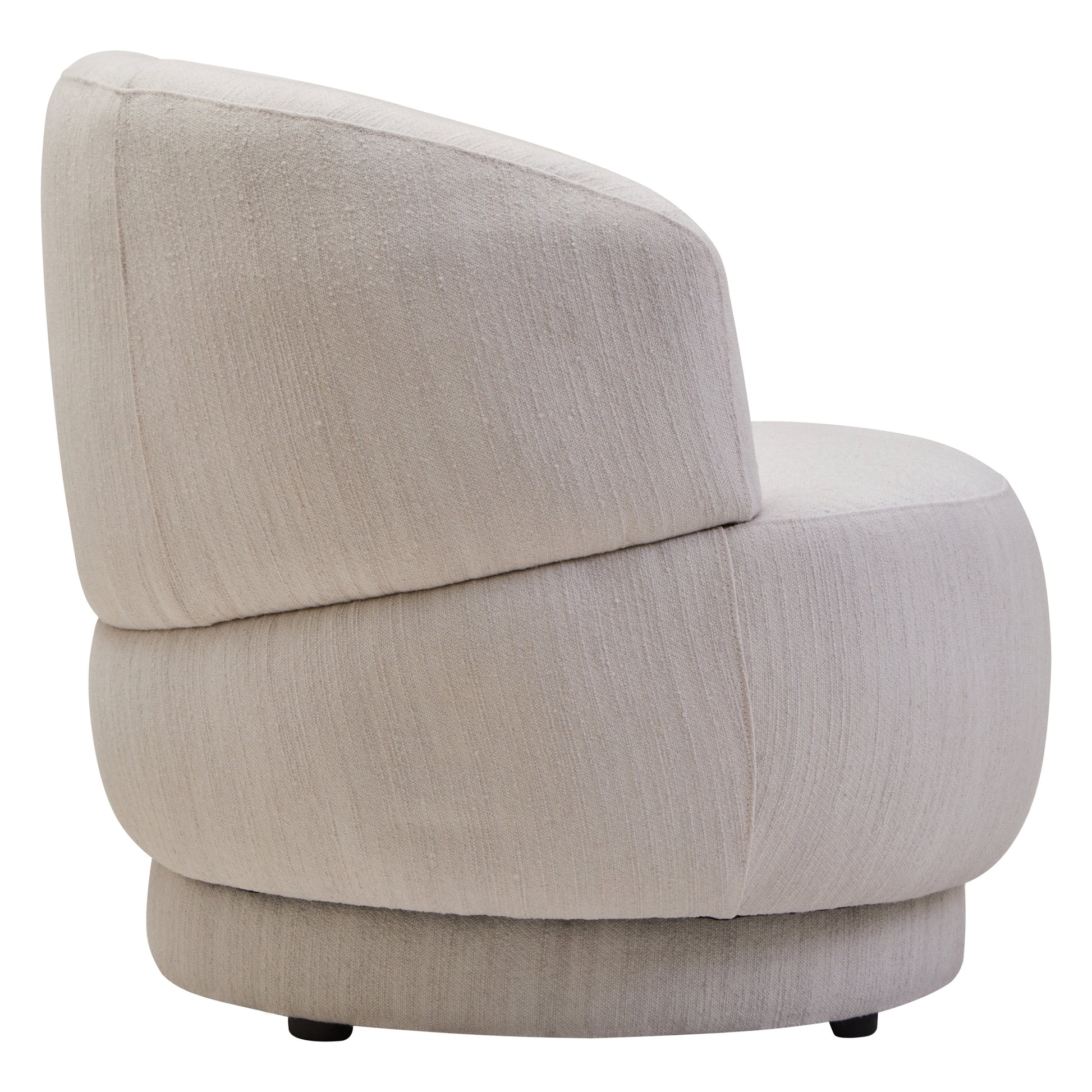 Lior Ivory Linen Curved Chair  Nicholas John Interiors