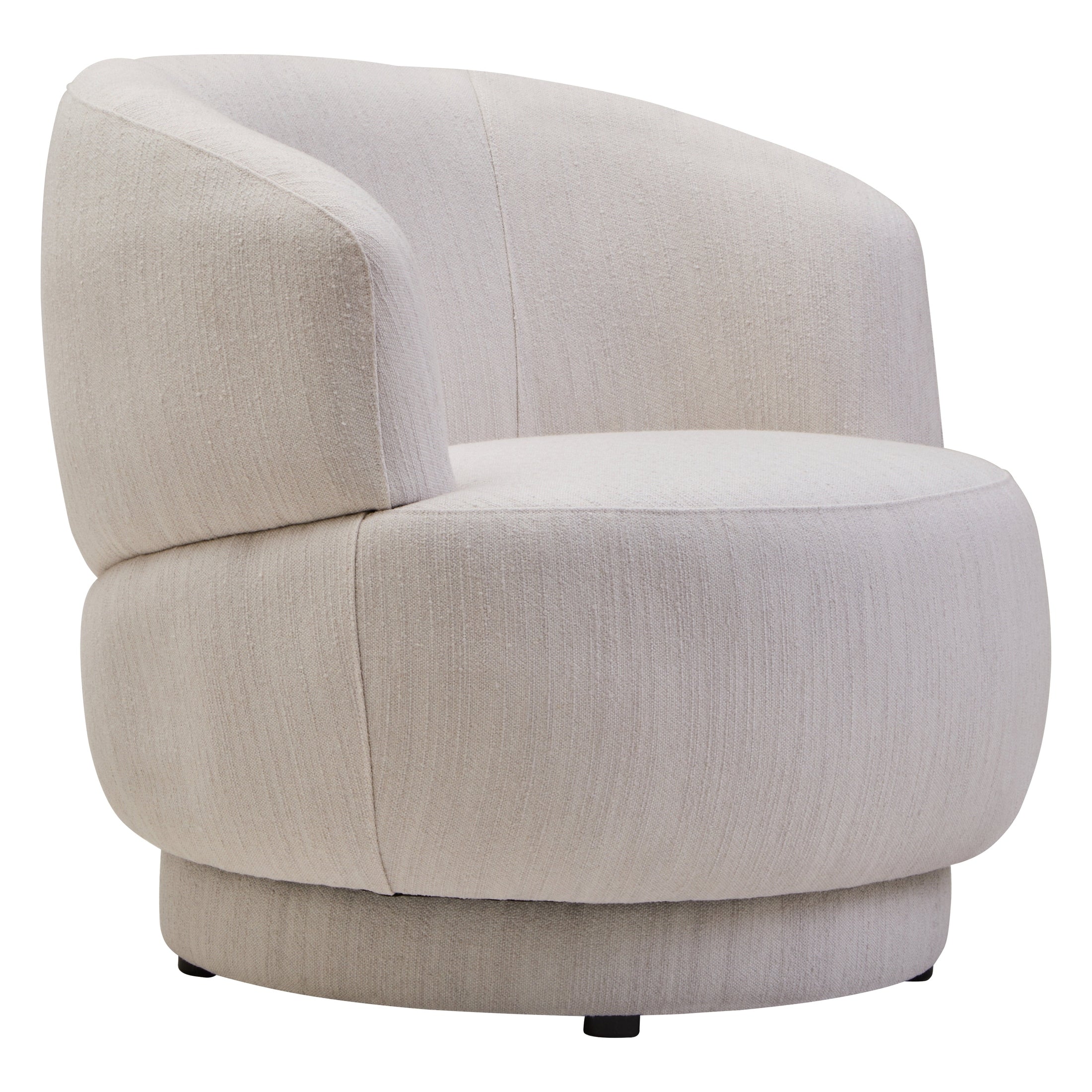 Lior Ivory Linen Curved Chair  Nicholas John Interiors