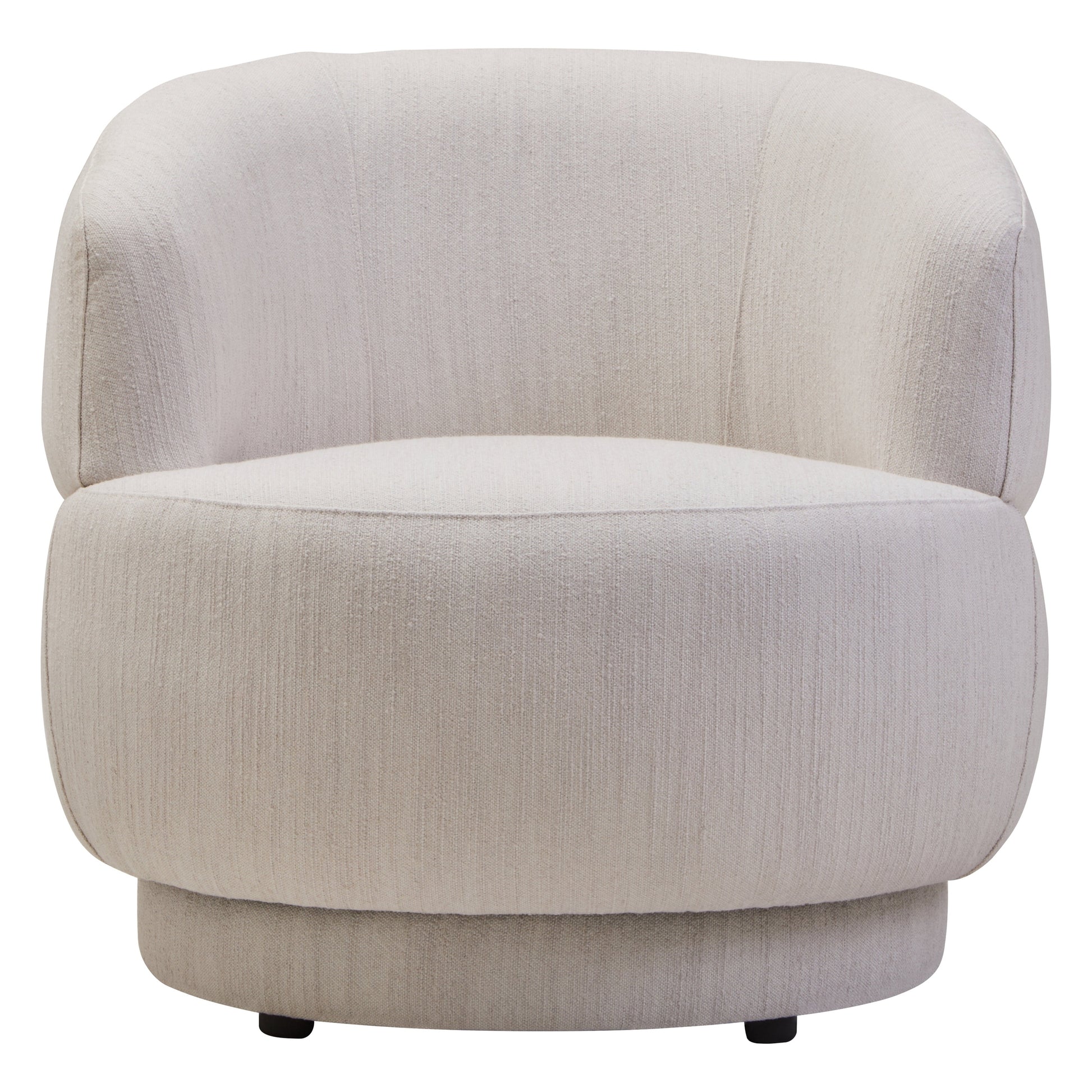 Lior Ivory Linen Curved Chair  Nicholas John Interiors