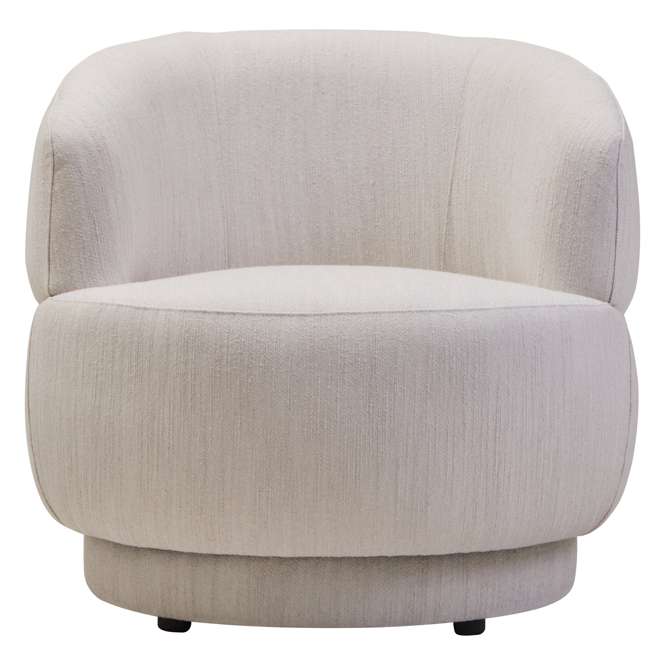 Lior Ivory Linen Curved Chair  Nicholas John Interiors