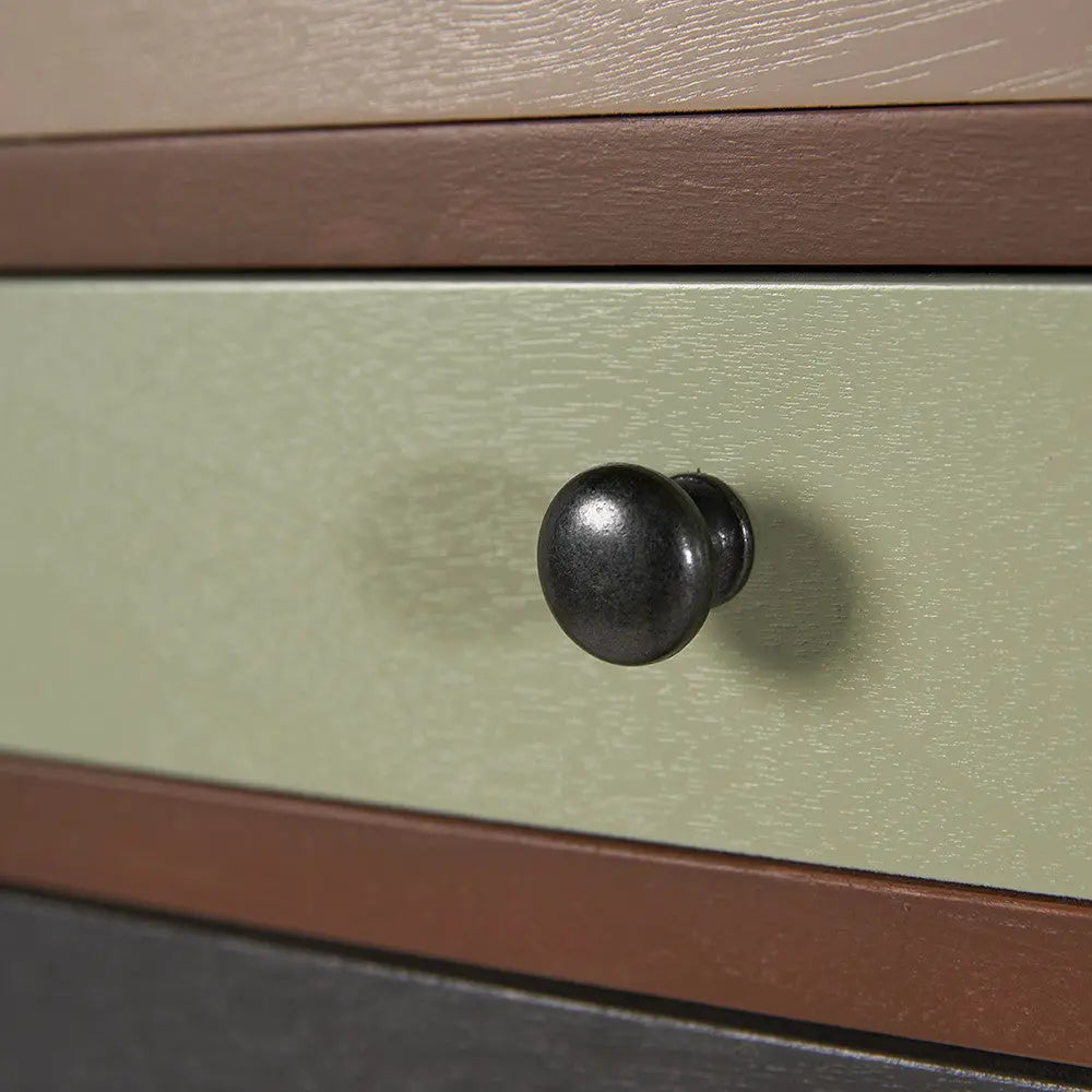 Loft Sage Multicoloured Pine Wood 13 Drawer Unit   Nicholas John Interiors