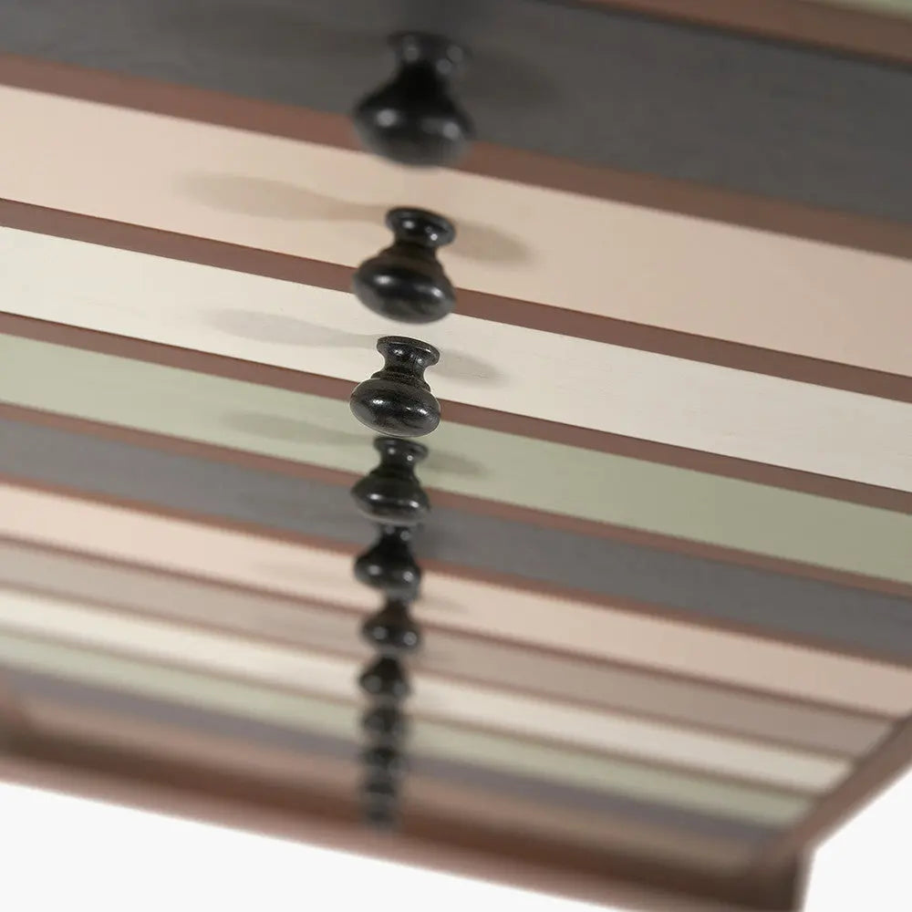 Loft Sage Multicoloured Pine Wood 13 Drawer Unit   Nicholas John Interiors