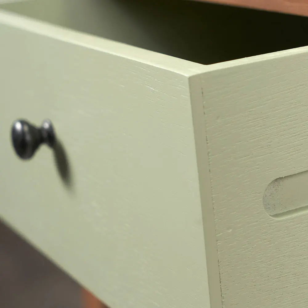 Loft Sage Multicoloured Pine Wood 3 Drawer Desk   Nicholas John Interiors