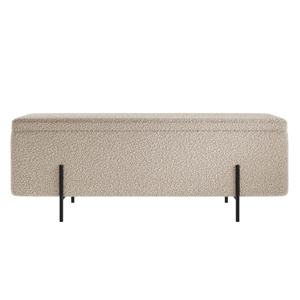 Ashford & Grey Lola Buff Storage Ottoman Buff