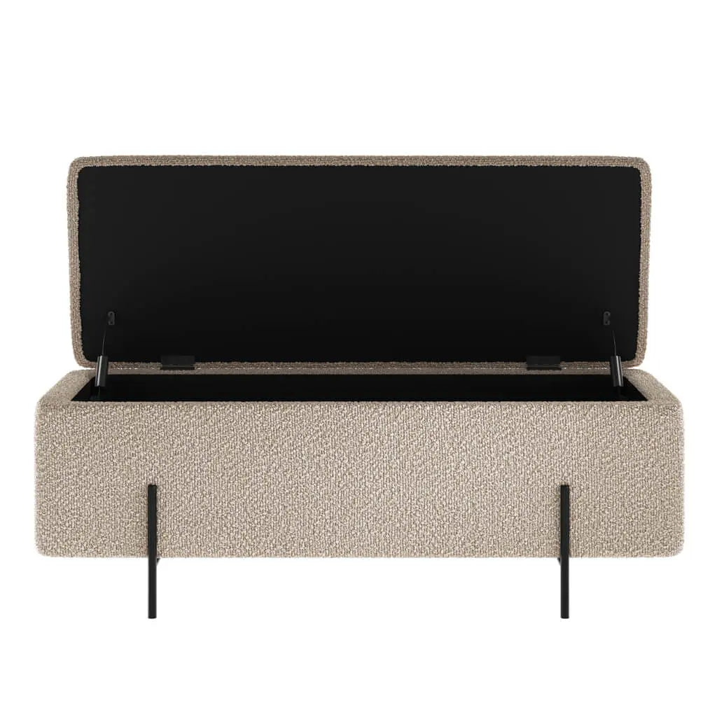 Ashford & Grey Lola Buff Storage Ottoman Buff