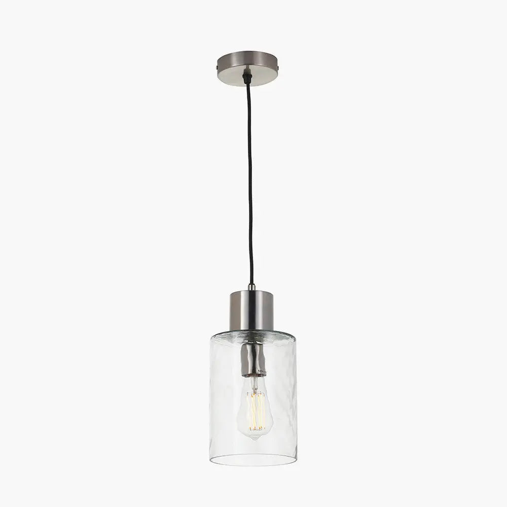 Loxley Ripple Effect Clear Glass Pendant   Nicholas John Interiors