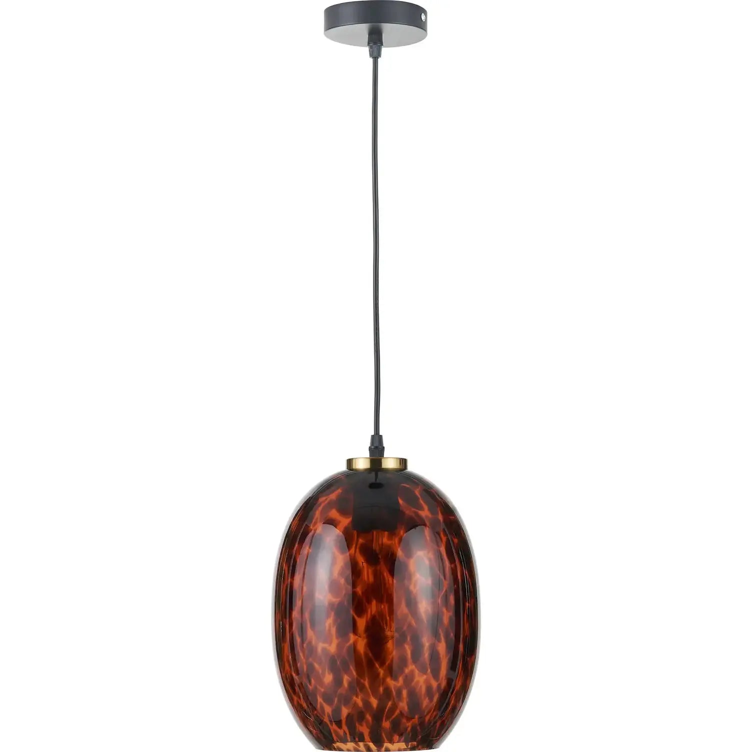 Lucien Tortoiseshell Egg Glass Pendant   Nicholas John Interiors