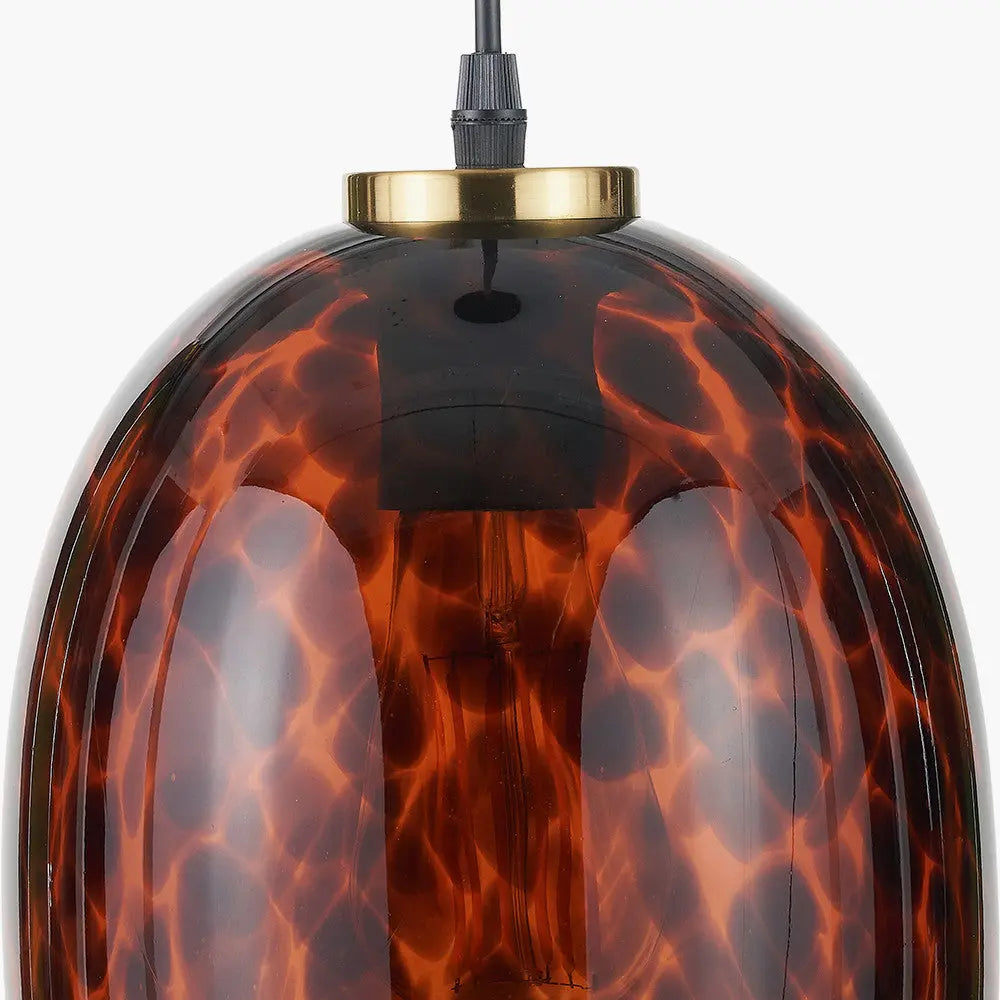 Lucien Tortoiseshell Egg Glass Pendant  Nicholas John Interiors