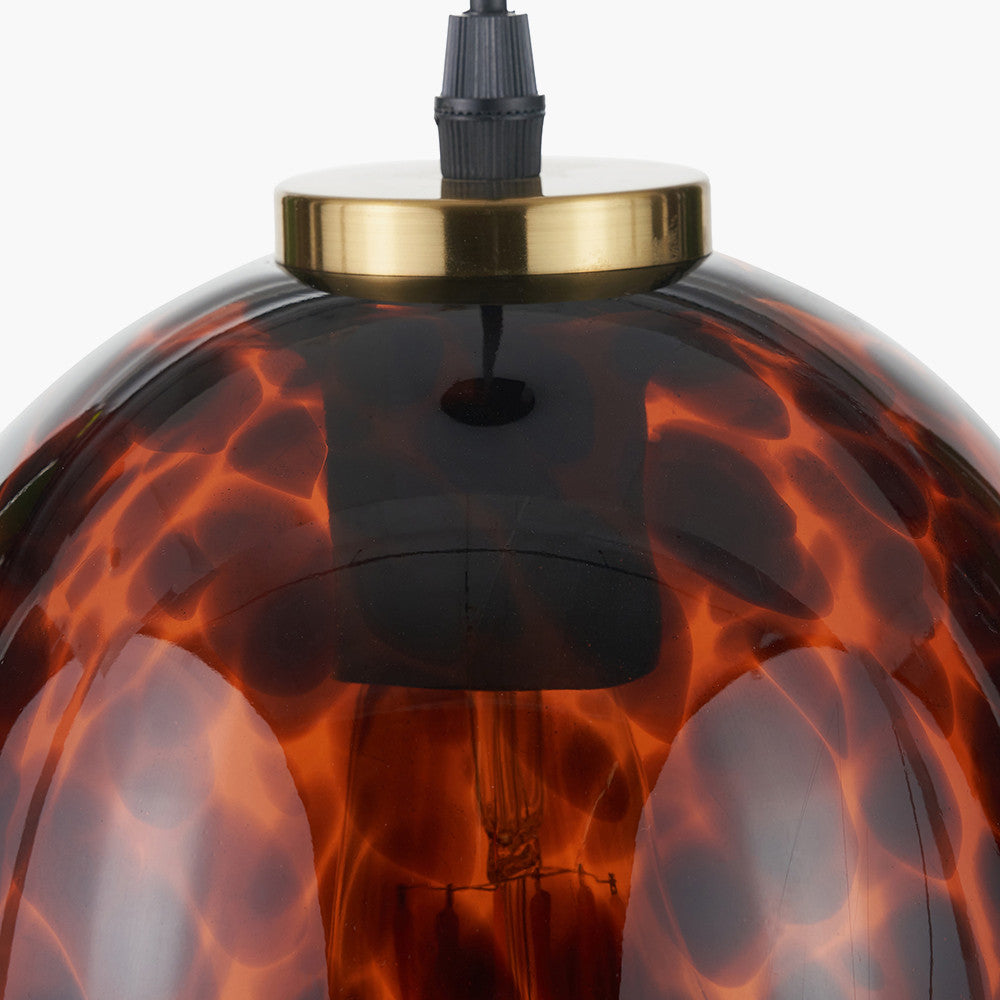Lucien Tortoiseshell Egg Glass Pendant  Nicholas John Interiors