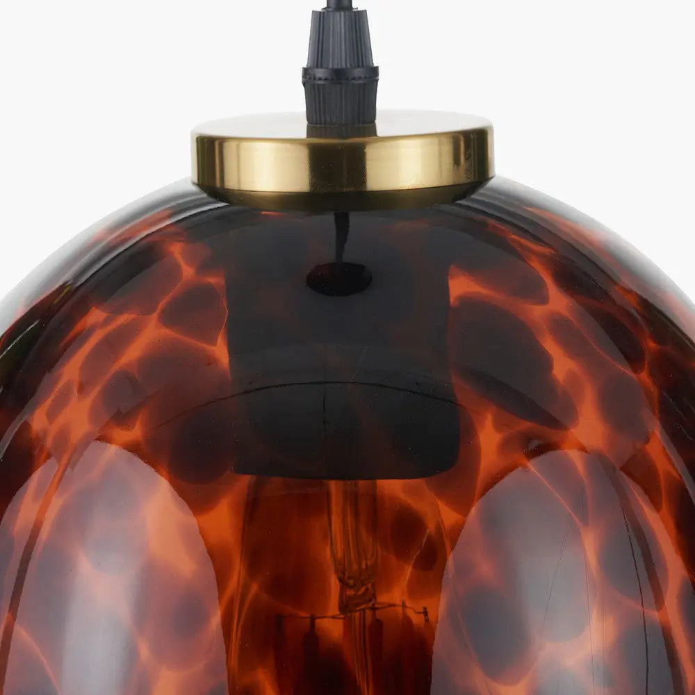 Lucien Tortoiseshell Egg Glass Pendant  Nicholas John Interiors