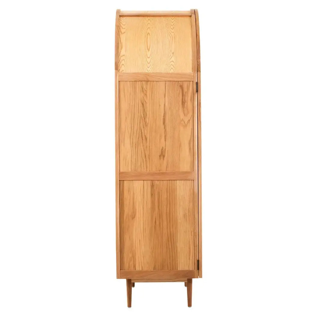 Lynor 2 Door Natural Rattan And Oak Wardrobe   Nicholas John Interiors