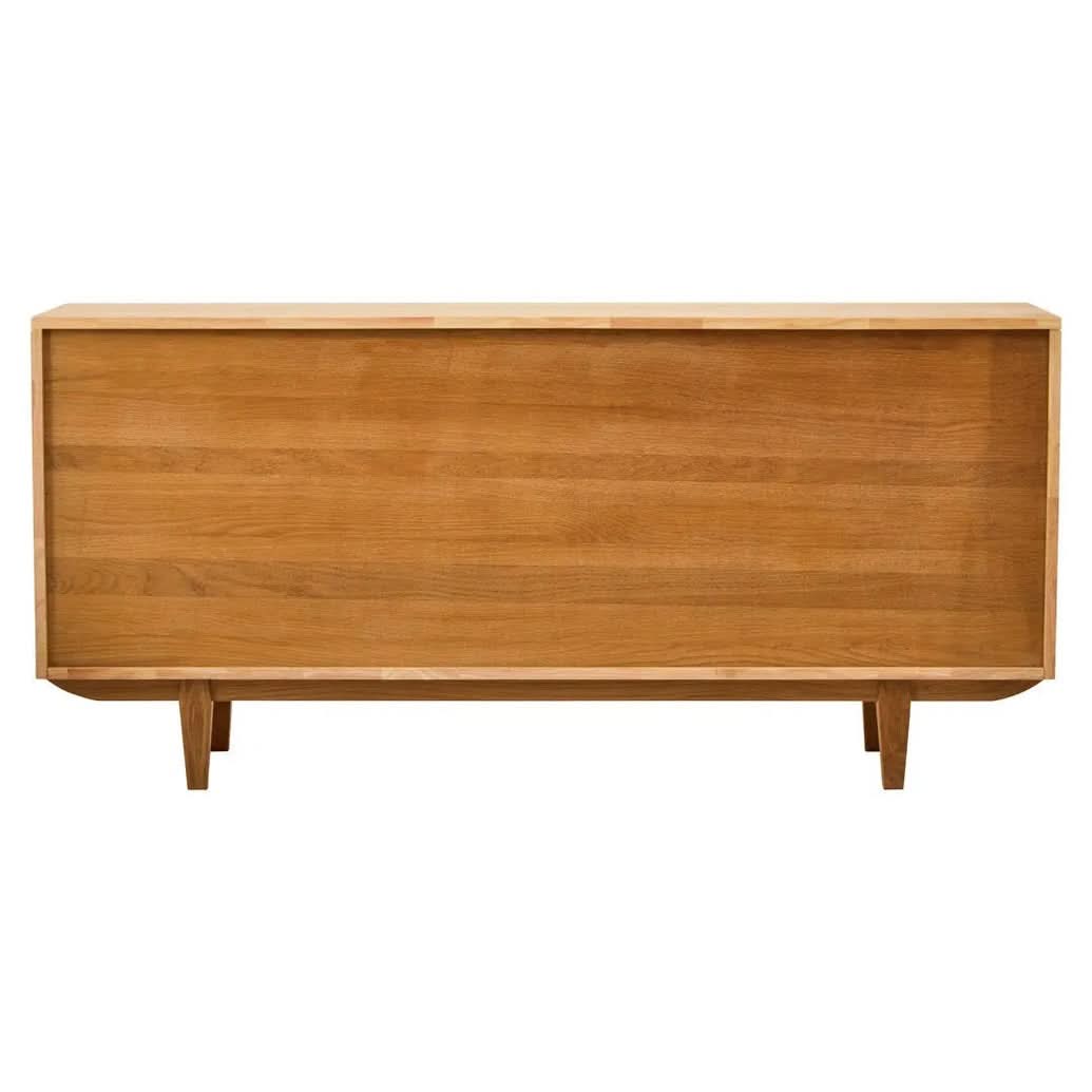 Lynor 4 Door Natural Rattan And Oak Sideboard   Nicholas John Interiors
