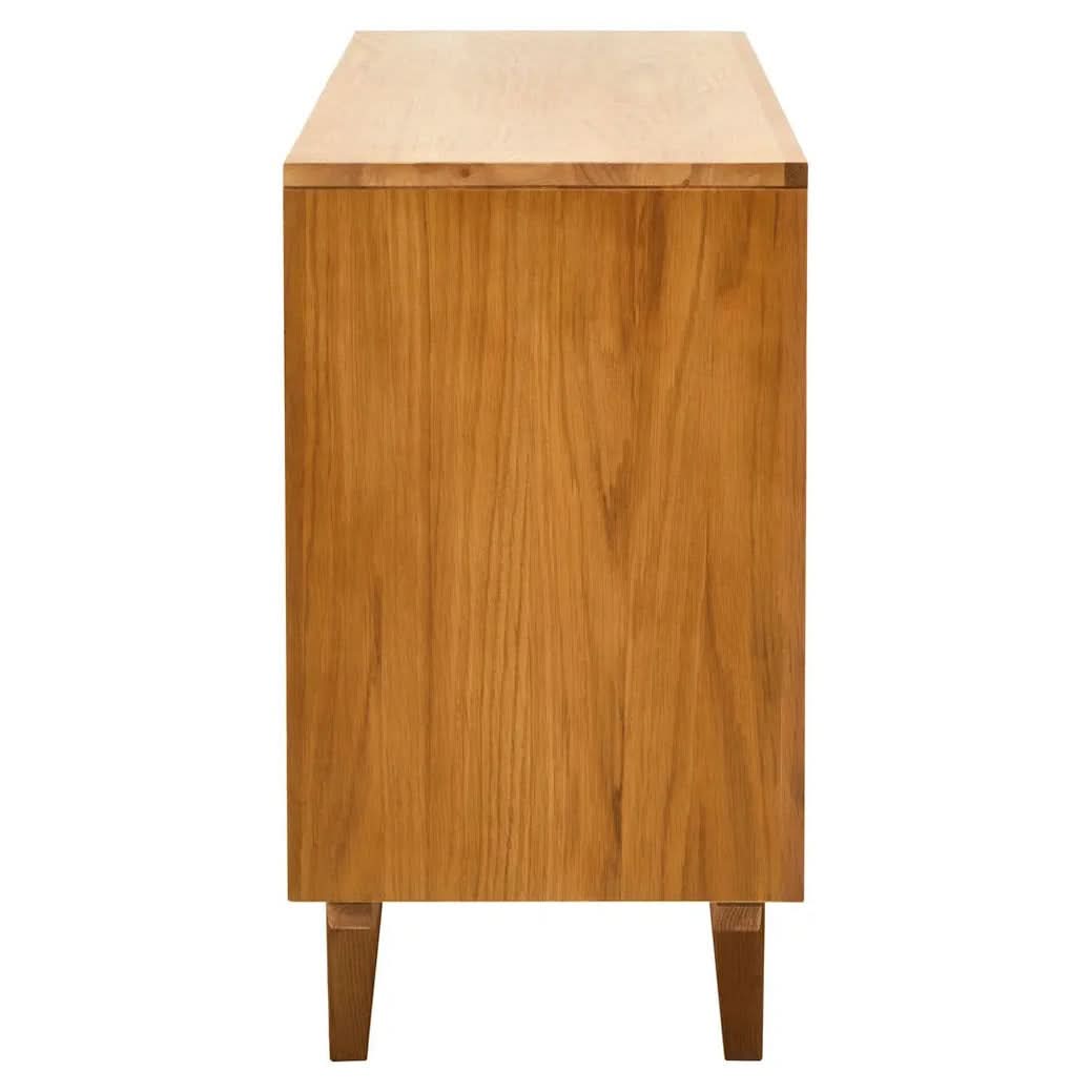Lynor 4 Door Natural Rattan And Oak Sideboard   Nicholas John Interiors