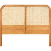 Lynor Natural Rattan And Oak Double Bed Headboard   Nicholas John Interiors