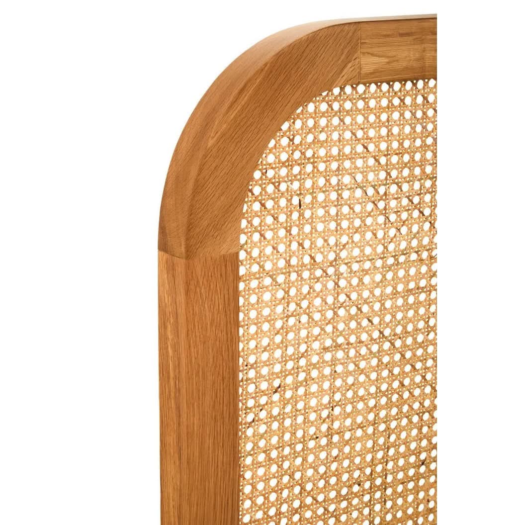 Lynor Natural Rattan And Oak Double Bed Headboard   Nicholas John Interiors