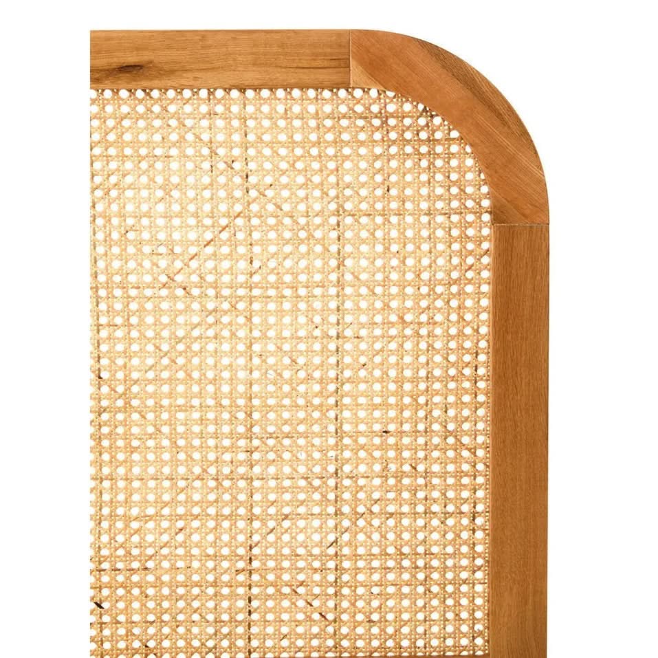 Lynor Natural Rattan And Oak Double Bed Headboard   Nicholas John Interiors