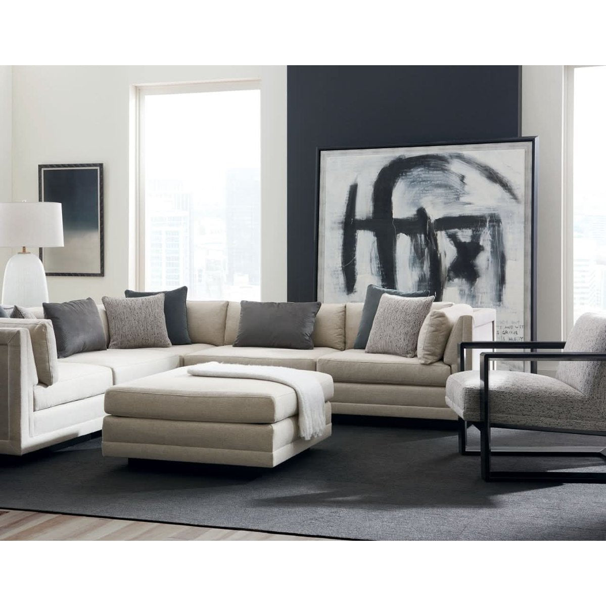 Caracole Fusion Ottoman   Nicholas John Interiors