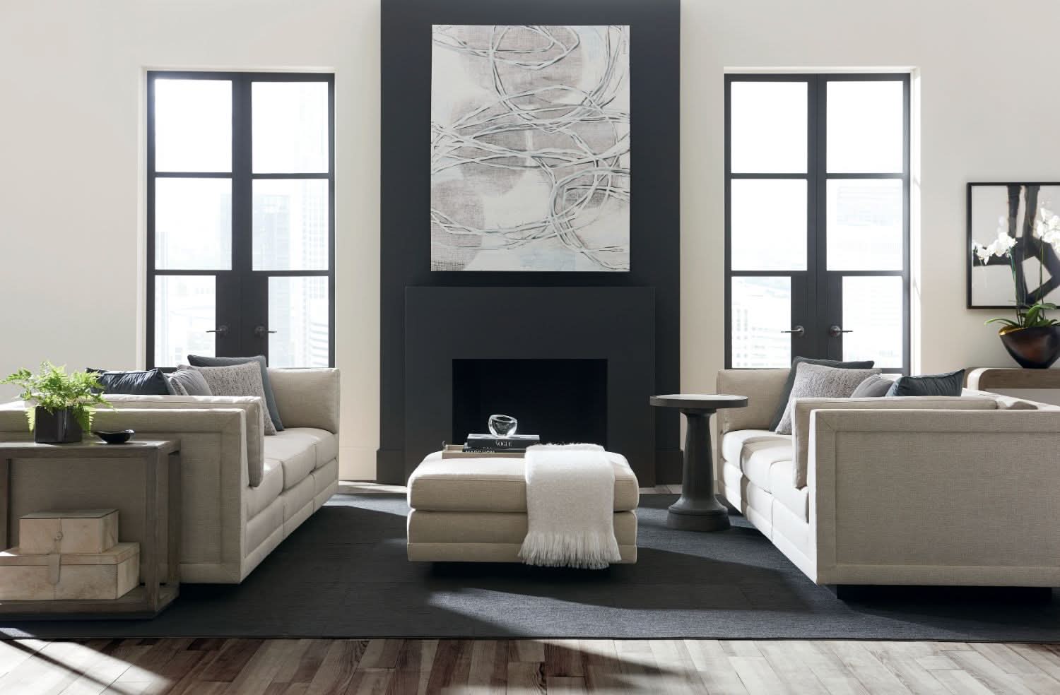 Caracole Fusion Ottoman   Nicholas John Interiors