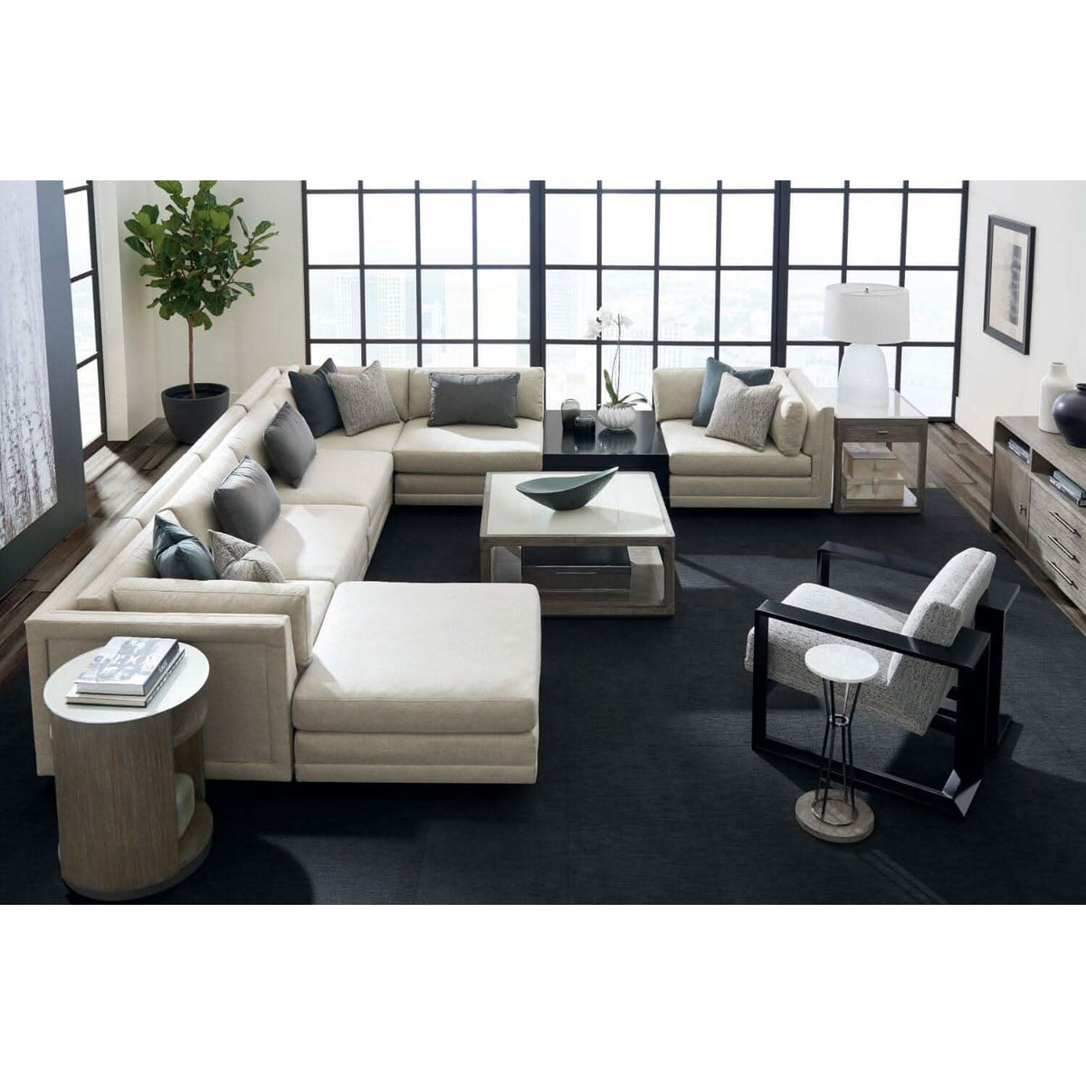 Caracole Fusion Ottoman   Nicholas John Interiors