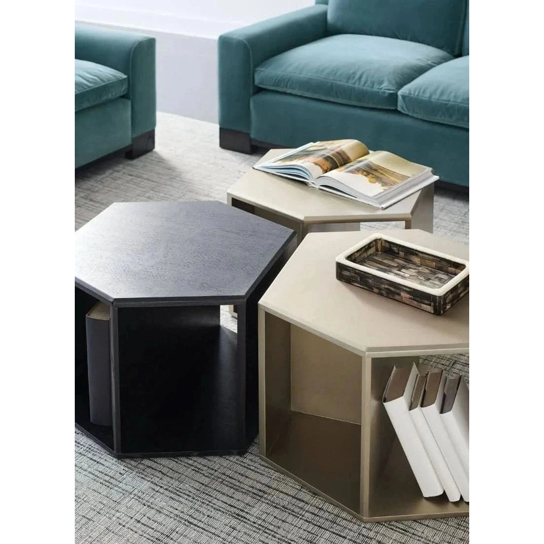 Caracole ReMix Hexagon End/Coffee Table in Black   Nicholas John Interiors