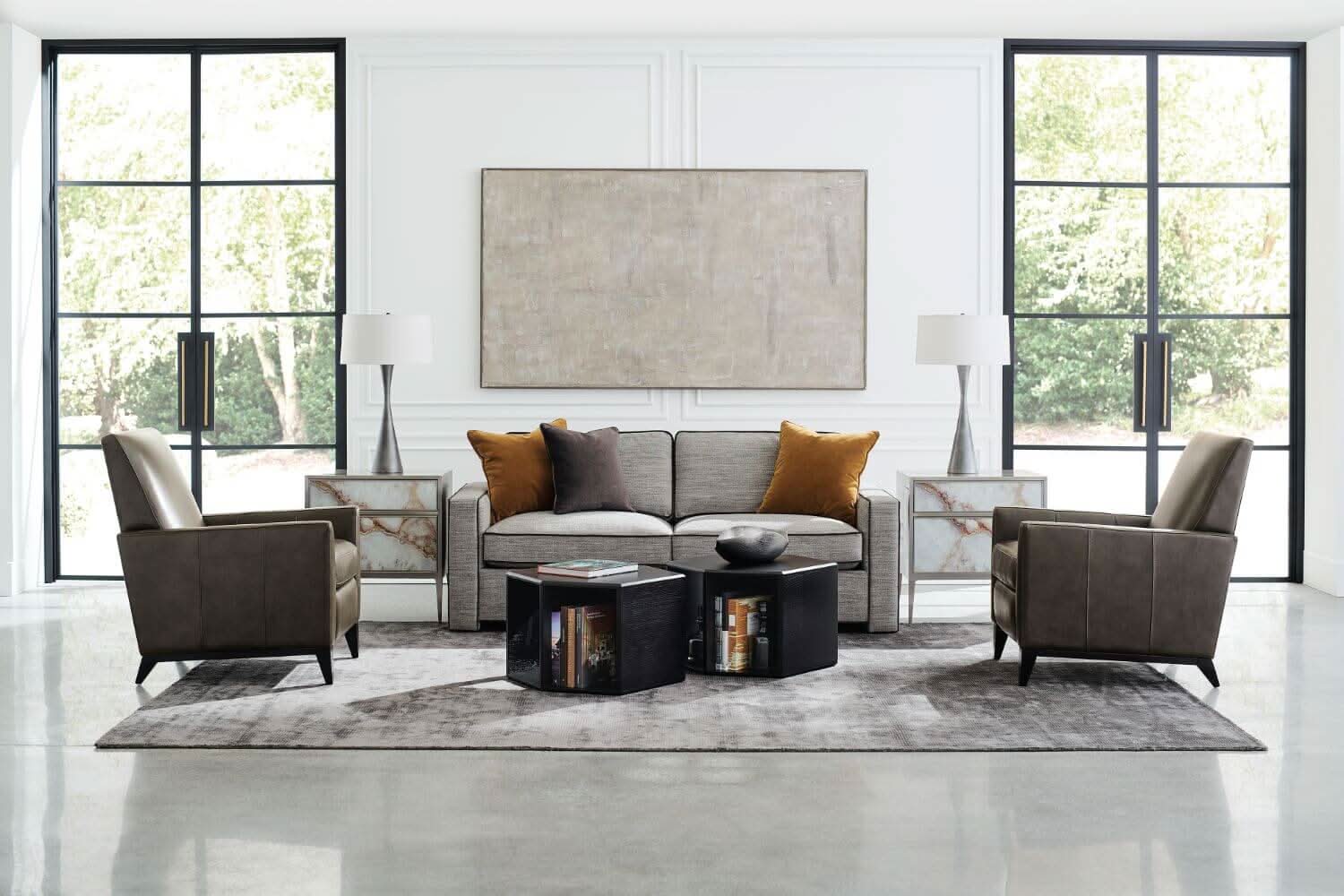 Caracole ReMix Hexagon End/Coffee Table in Black   Nicholas John Interiors