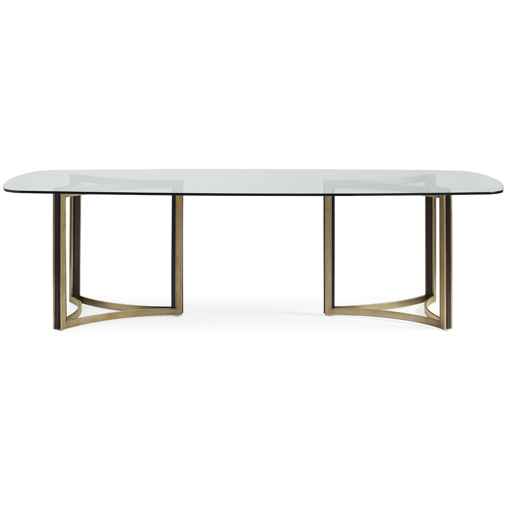 Caracole ReMix Double Pedestal Glass Top Table - 269cm   Nicholas John Interiors