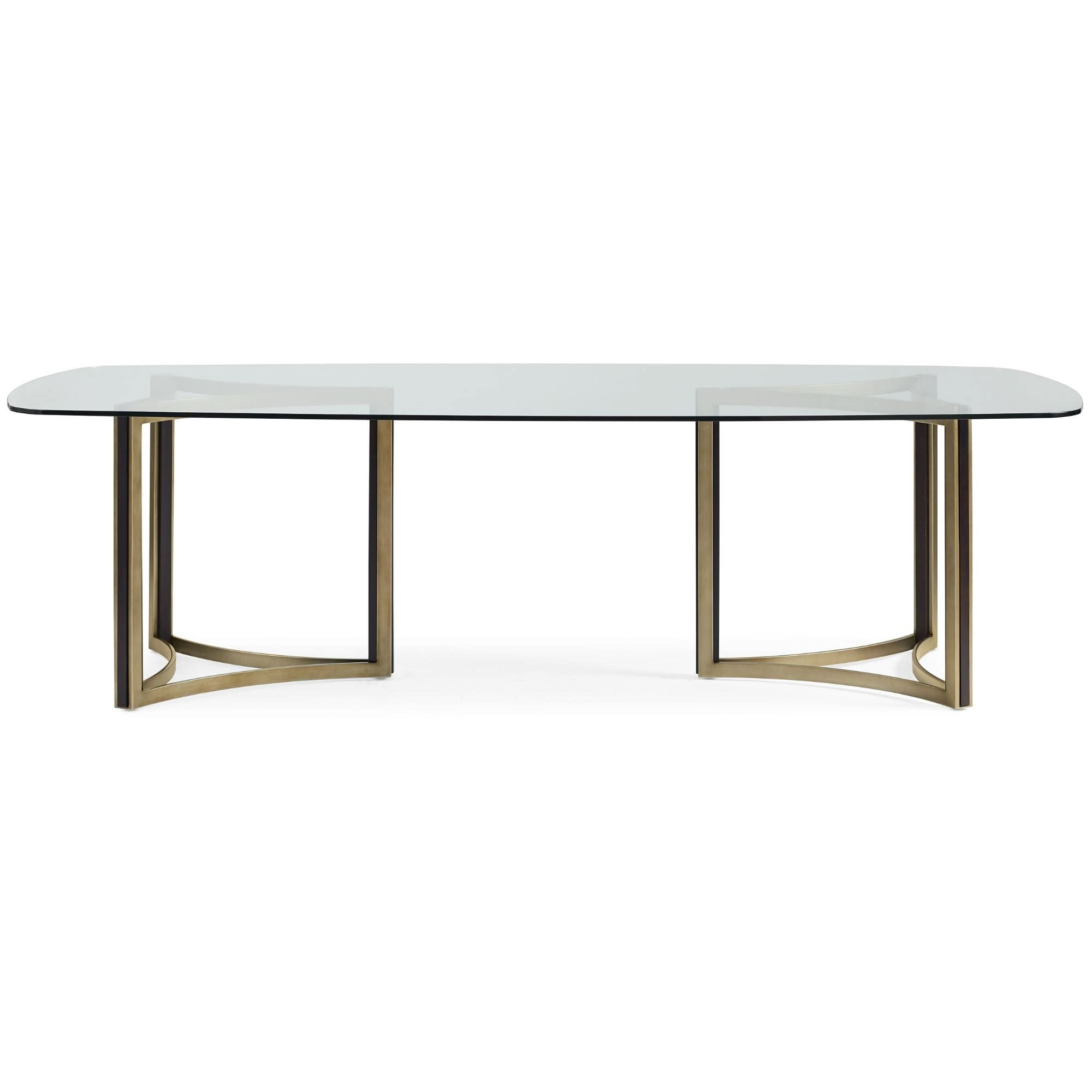 Caracole ReMix Double Pedestal Glass Top Table - 269cm   Nicholas John Interiors