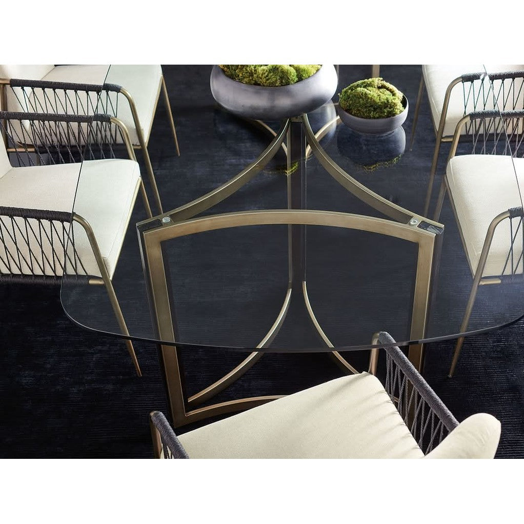 Caracole ReMix Double Pedestal Glass Top Table - 269cm   Nicholas John Interiors